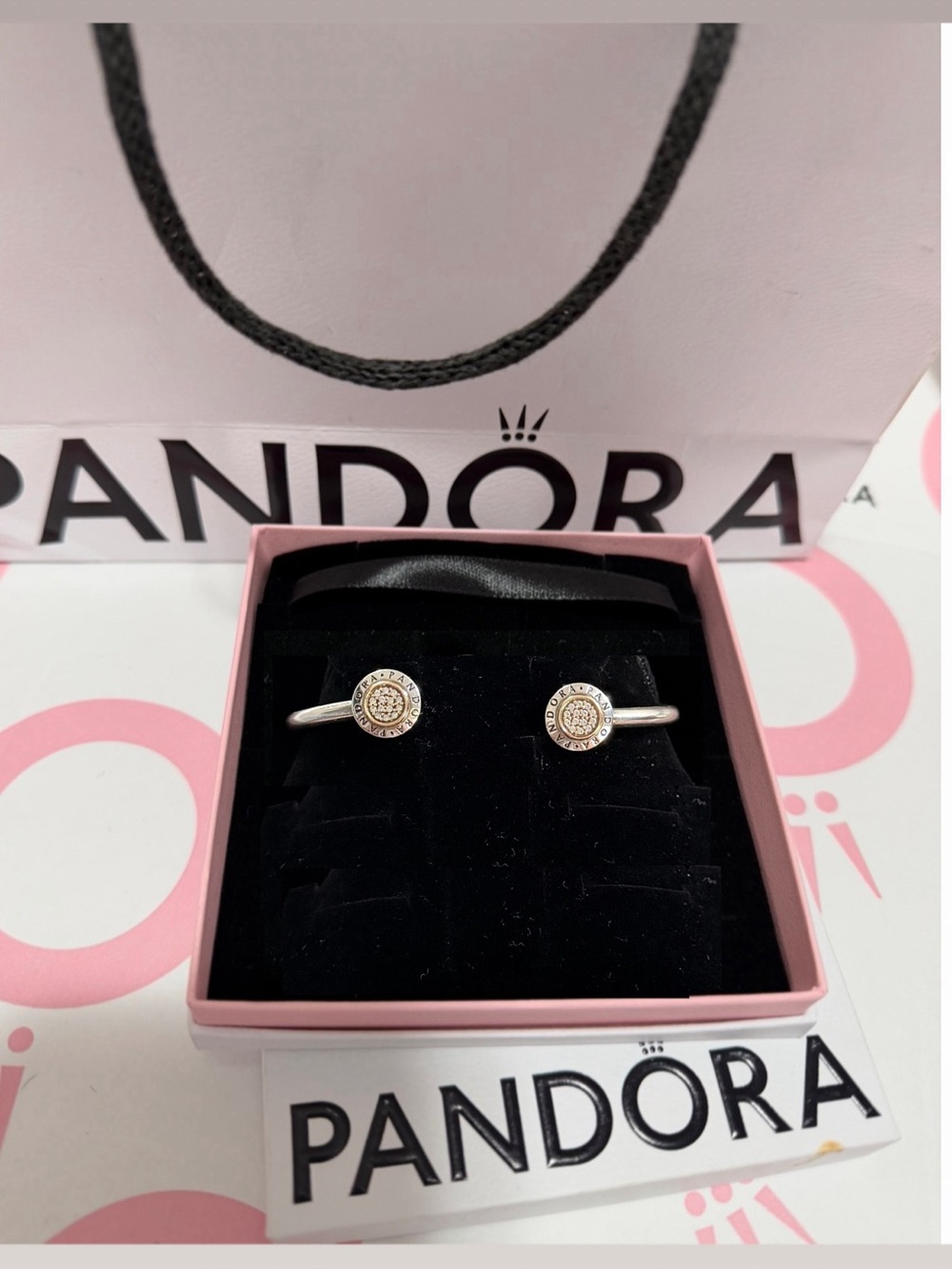 Withdrawal Pandora Silver Cuff Bracelet with Gold 14k Accents